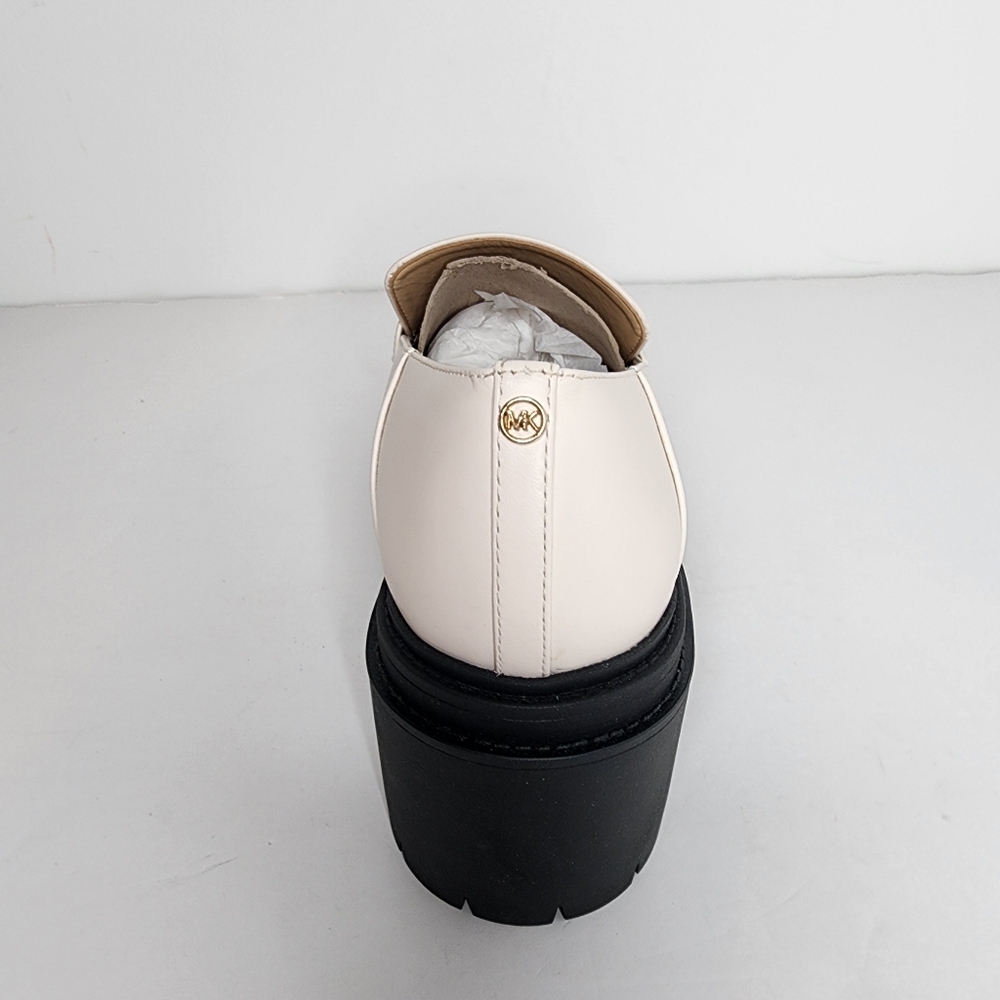 Michael Kors Rocco Heeled Women's Cream Slip On Loafer Size 8.5 - Picture 4 of 7